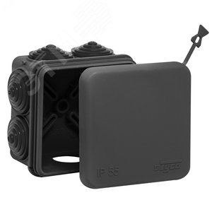 Изображение товара Коробка распределительная для открытой проводки, 70х70х40мм (черная) УХЛ1 (шт)