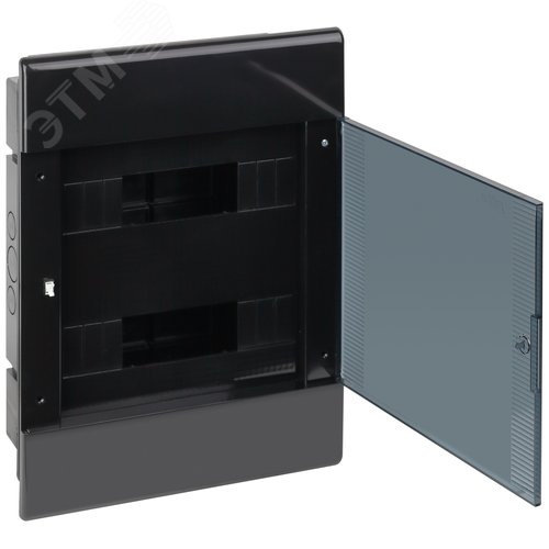 Изображение товара Щит распределительный встраиваемый на 24 модуля с дверцей черный IP40 (ЩРв-П-24) (шт)