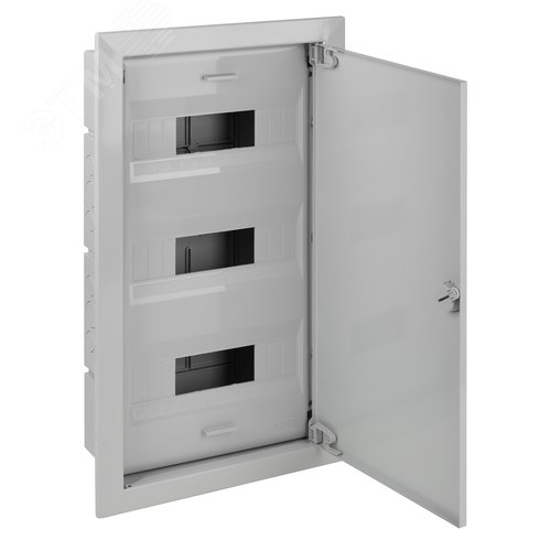 Изображение товара Щит распределительный встраиваемый на 36 модулей с металлической дверцей серый IP40 (ЩРв-36) (шт)