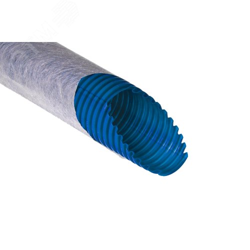 Изображение товара Труба гибкая 63мм синяя ПНД (50м) с фильтром (м)