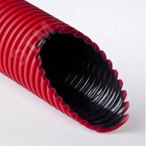Труба двухстенная ПНД/ПВД 63/52мм красная (50м) (в комплекте муфта и 2 кольца)