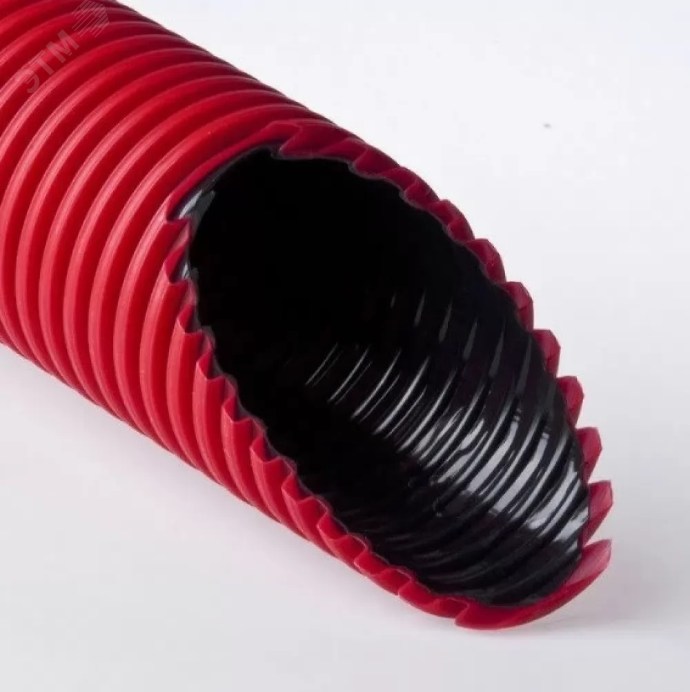 Труба двухстенная ПНД/ПВД 63/52мм красная (50м) (в комплекте муфта и 2 кольца) Т2-КЛ0-063К(50) RUVinil