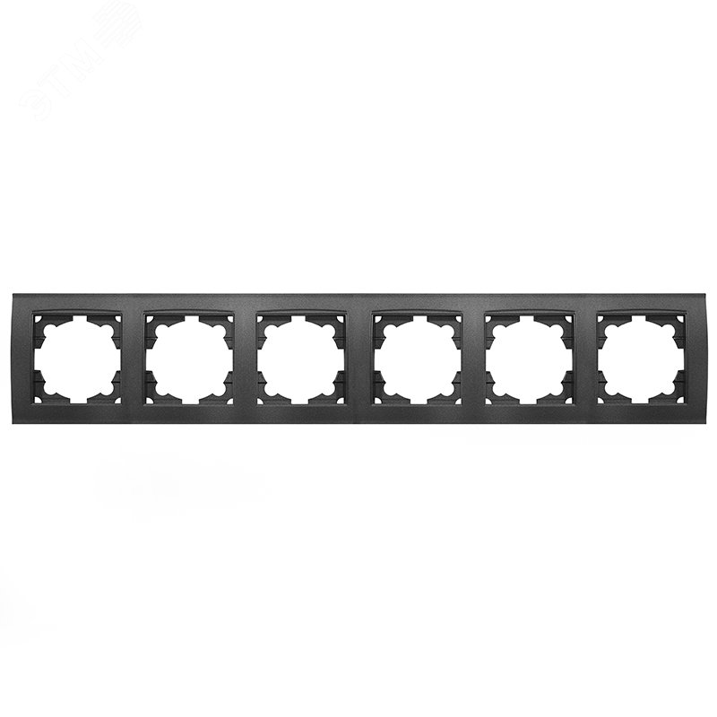 Изображение товара Шестиместная горизонтальная рамка серия Бриллиант графит UNIVersal 1030-Gr