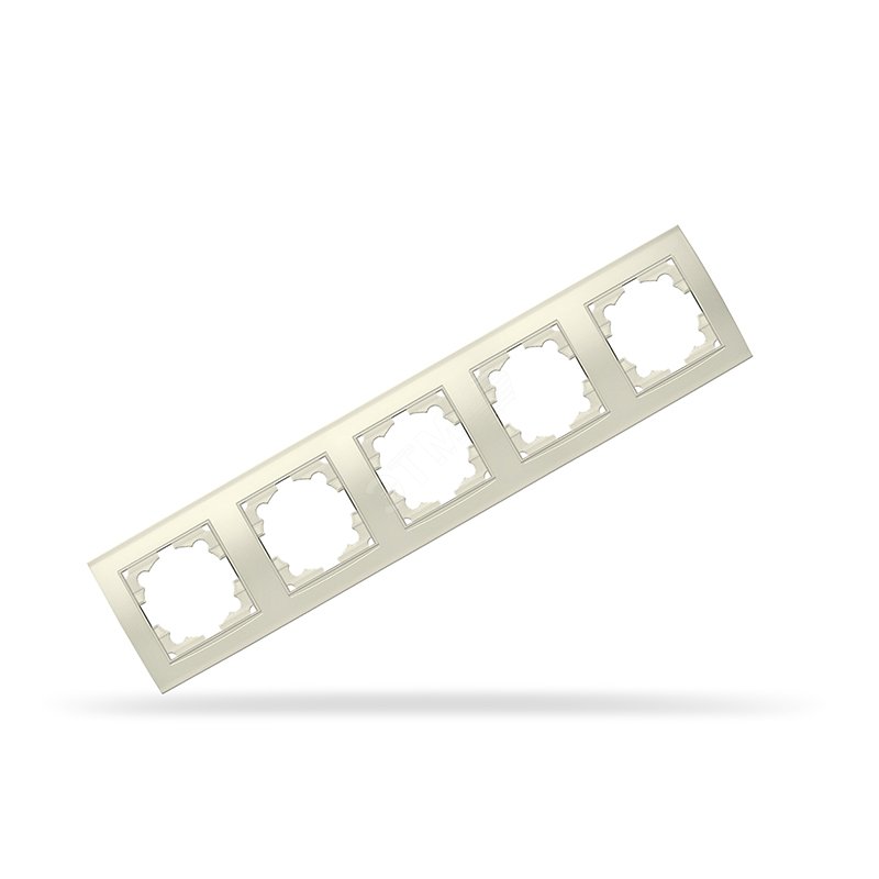 Изображение товара Рамка 5 постов Бриллиант горизонтальная слоновая кость UNIVersal