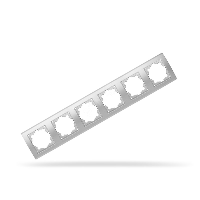 Изображение товара Рамка 6 постов Бриллиант горизонтальная серебро UNIVersal