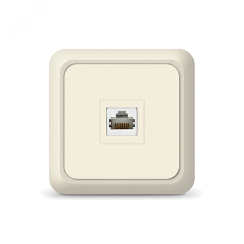 Изображение товара Розетка компьютерная Олимп одноместная бежевый RJ45 для открытой установки