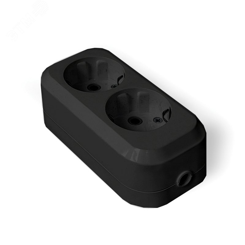 Изображение товара Колодка UNIVersal 2 гн. с/з АБС-пластик черная для электроподключений