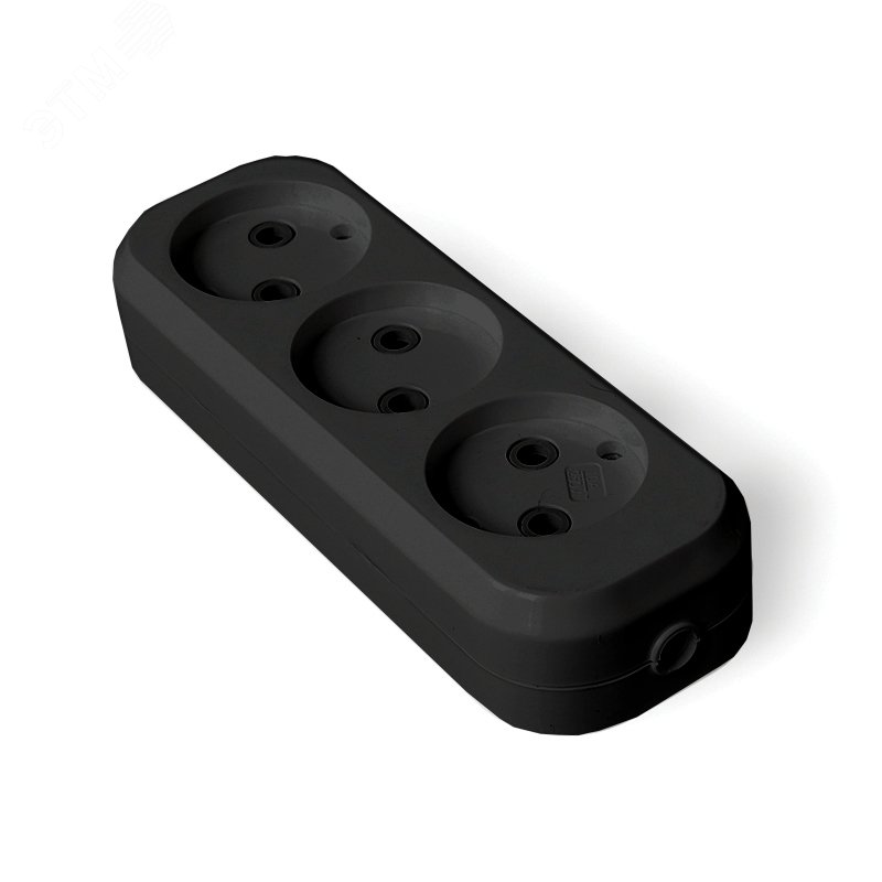 Изображение товара Колодка UNIVersal 3 гн. из АБС-пластика черного цвета