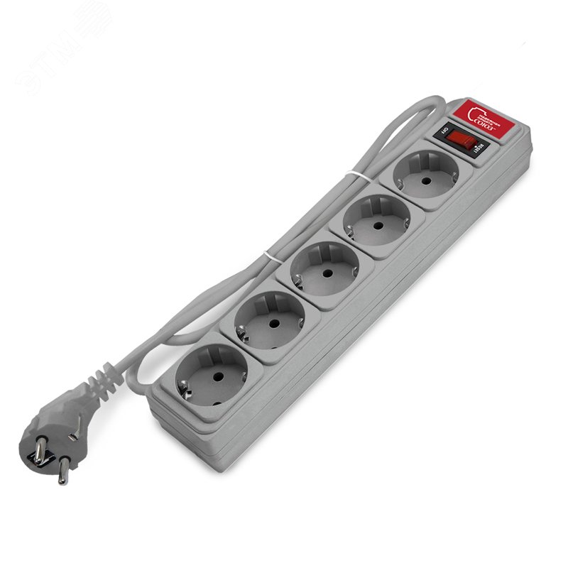 Изображение товара Сетевой фильтр СОЮЗ ПВС 3*0,75 5гн с выключателем и заземлением