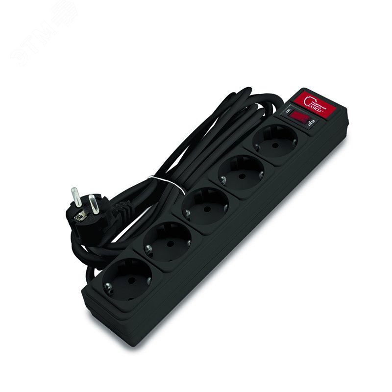 Изображение товара Сетевой фильтр СОЮЗ ПВС 3*0,75 5гн. с индикацией и выключателем