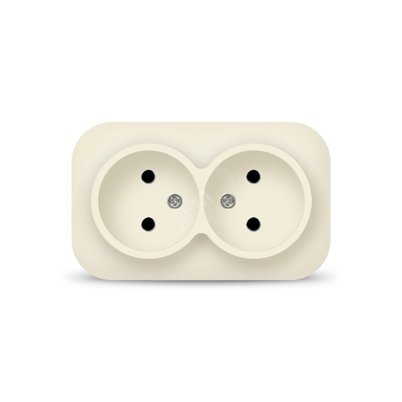 Изображение товара Розетка двухместная серия IONICH, б/з, о/у, 16А, 220В, слоновая кость (ivory) (шт)