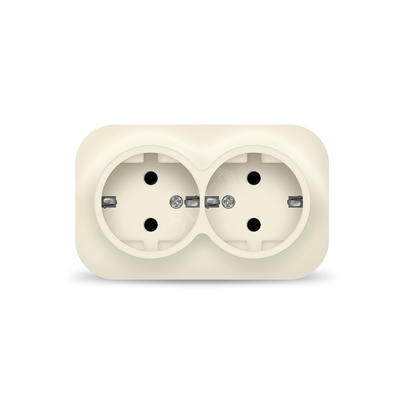 Изображение товара Розетка двухместная серия IONICH, с/з, о/у, 16А, 220В, слоновая кость (ivory) (шт)