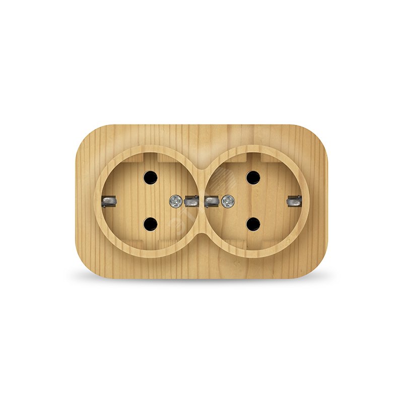 Изображение товара Розетка двухместная серия IONICH с заземлением 16А 220В сосна