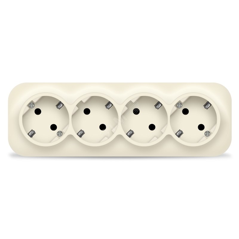 Изображение товара Розетка четырехместная серия IONICH с заземлением и монтажом открытого типа