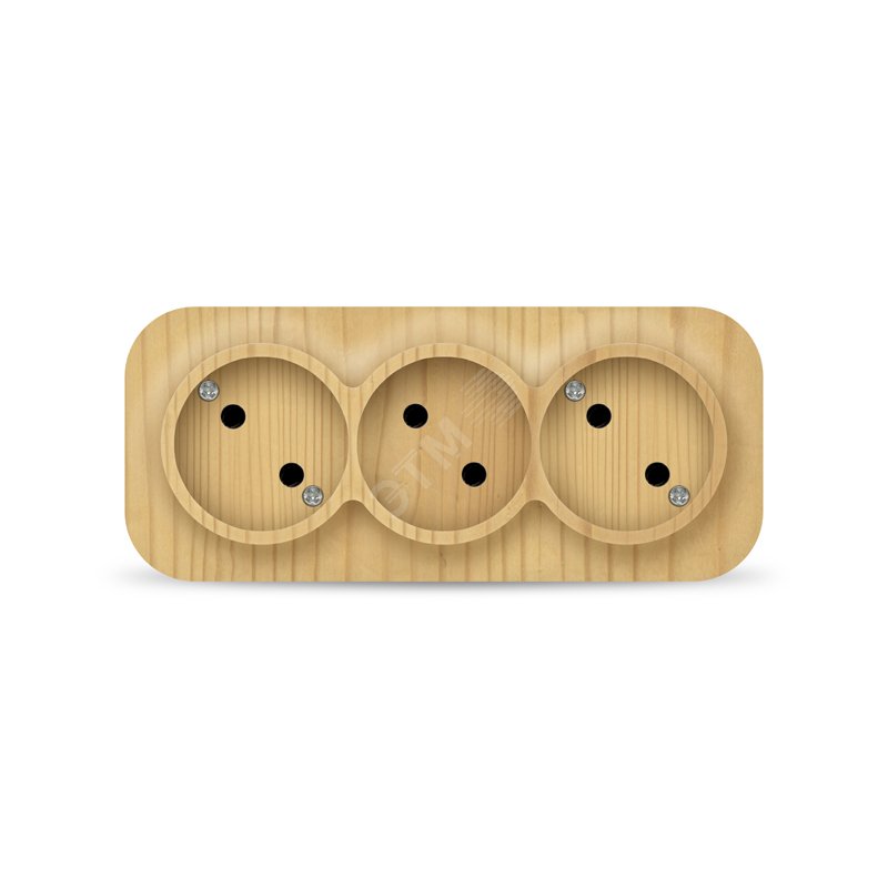 Изображение товара Розетка трехместная серия IONICH 16А 220В сосна