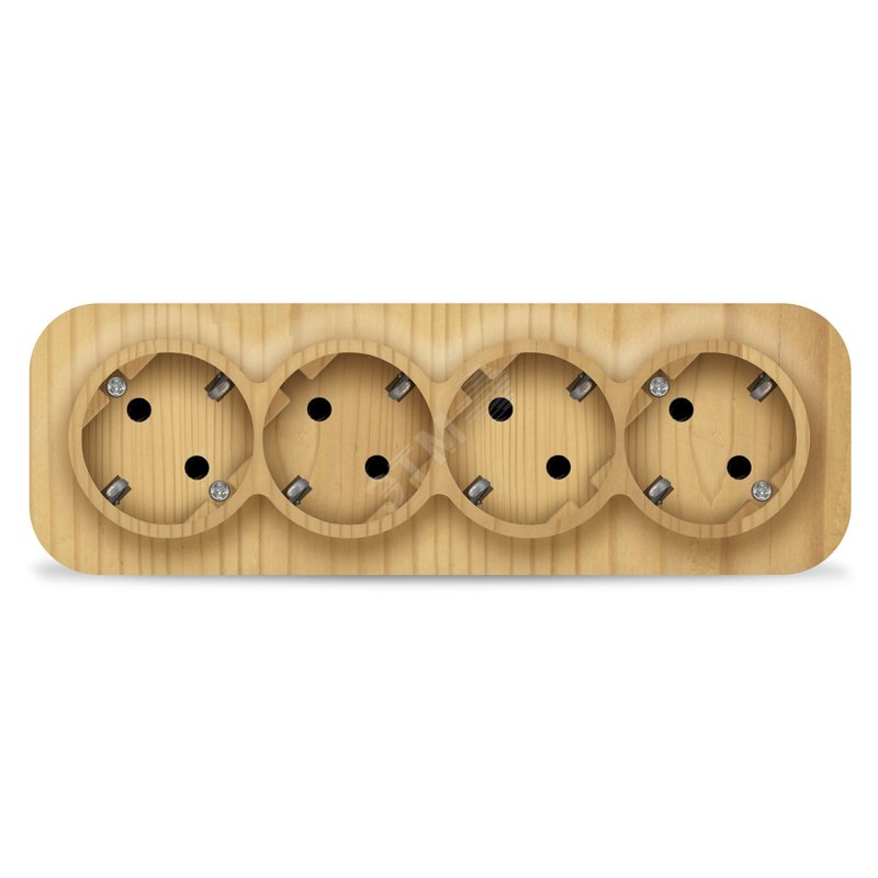 Изображение товара Розетка четырехместная серия IONICH с заземлением 16А 220В сосна