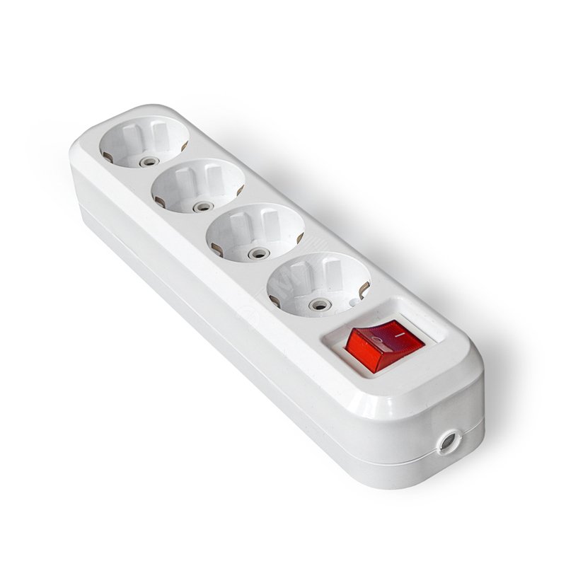 Изображение товара Розетка-колодка для удлинителя 4 гнезда с выключателем UNIVersal