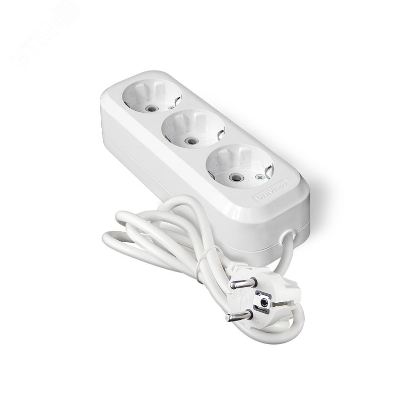 Изображение товара Удлинитель Е-303А ПВС 3 гнезда 3м с заземлением для квартиры офиса