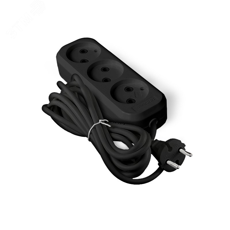 Изображение товара Удлинитель UNIVersal У6-639 М ПВС 3 метра 3 гнезда черный без заземления