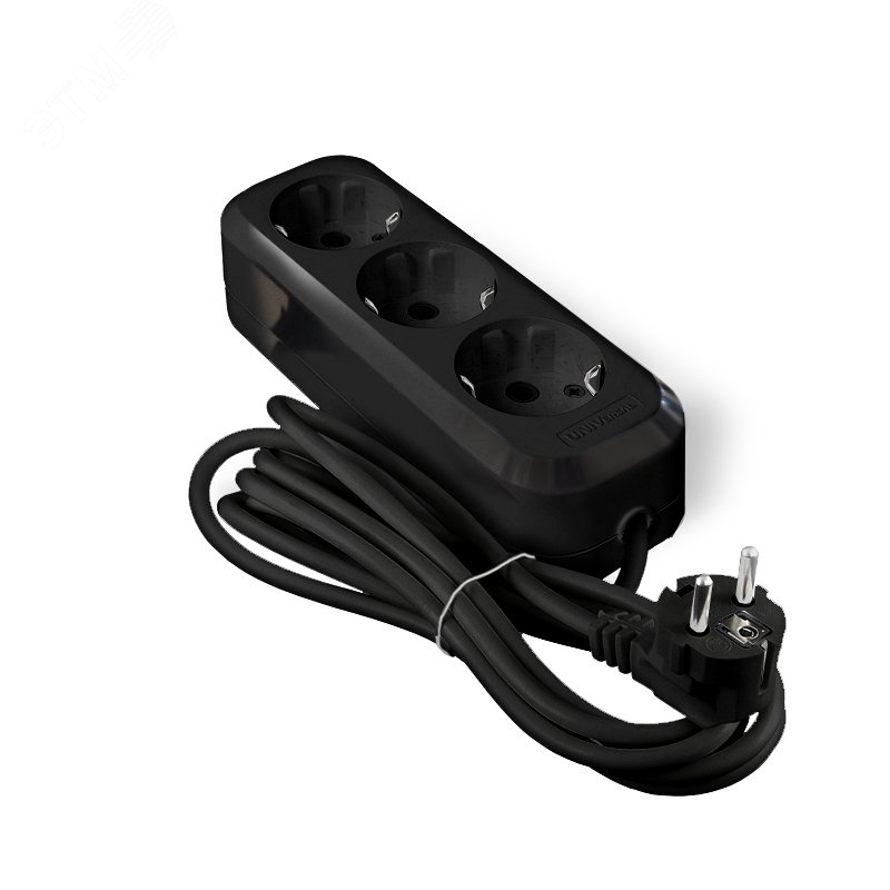 Изображение товара Удлинитель Е-303 ПВС 3*1 3гн. 2м черный UNIVersal