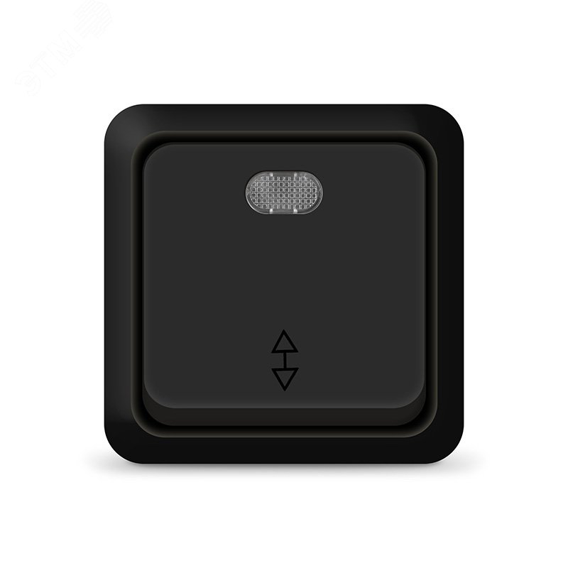 Изображение товара Выключатель проходной одноклавишный с подсветкой UNIVersal Олимп 220В 10А черный