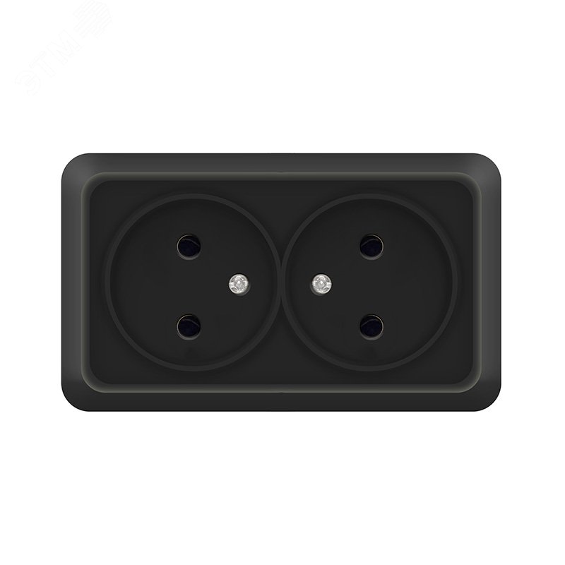 Изображение товара Розетка двухместная UNIVersal серия Олимп б/з, о/у, 16А, 220В, черная (шт)