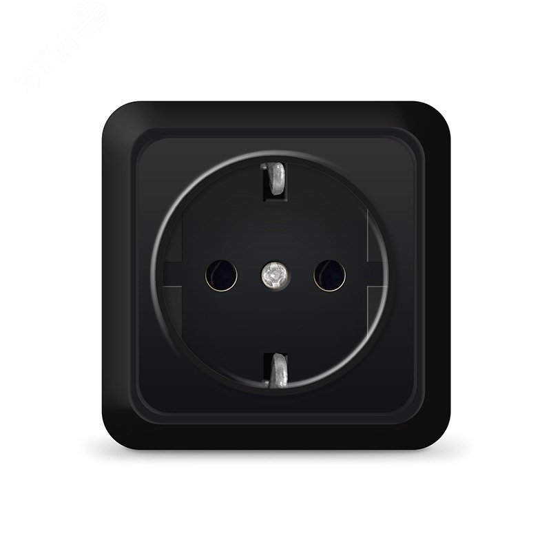 Изображение товара Розетка одноместная UNIVersal серия Олимп с/з, о/у, 16А, 220В, черная (шт)