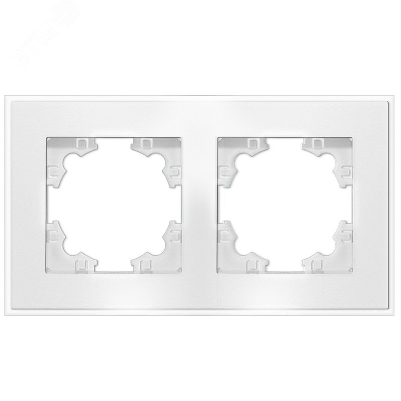 Изображение товара Стеклянная рамка двухместная белая UNIVersal Аффина универсальная