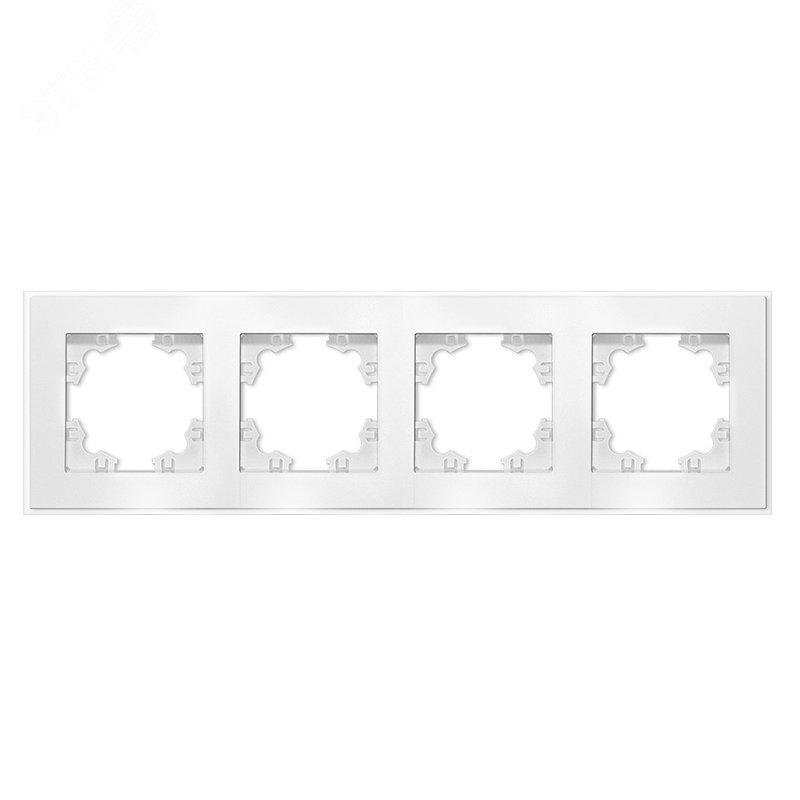Изображение товара Стеклянная рамка Афина четырехместная белая универсальная еврослот