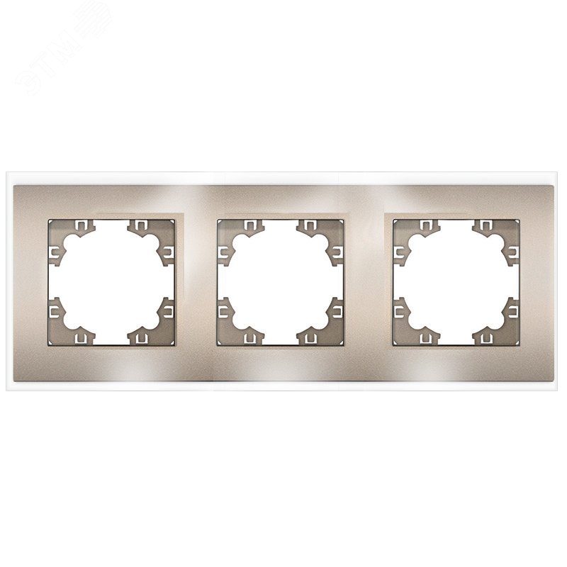 Изображение товара Афина рамка стеклянная трехместная универсальная, шампань (еврослот) (шт)