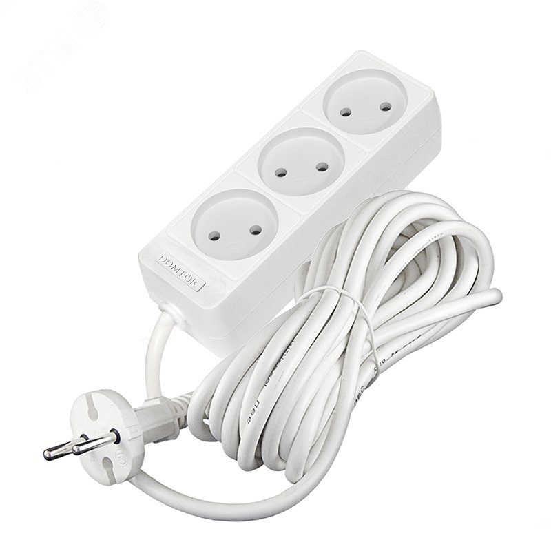 Изображение товара Бытовой удлинитель DOMTOK 3 гнезда 5 м без заземления