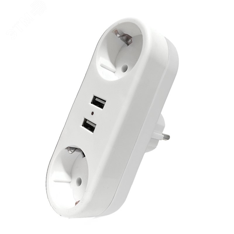 Изображение товара Разветвитель 2 гнезда плоский, с заземлением, 2USB А+А 2,4А, 3500Вт, белый, DOMTOK (шт) Изображение товара Разветвитель 2 гнезда плоский, с заземлением, 2USB А+А 2,4А, 3500Вт, белый, DOMTOK (шт)