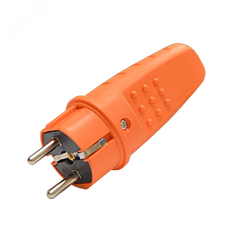 Вилка прямая c/з каучук 16А 250В IP44 цвет оранжевый (еврослот) 3031 UNIVersal - превью 6