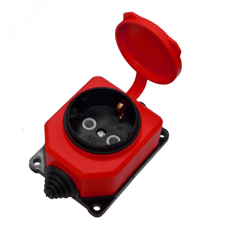 Изображение товара Розетка настенная КОМПАКТ каучук красный 16А IP44 UNIVersal