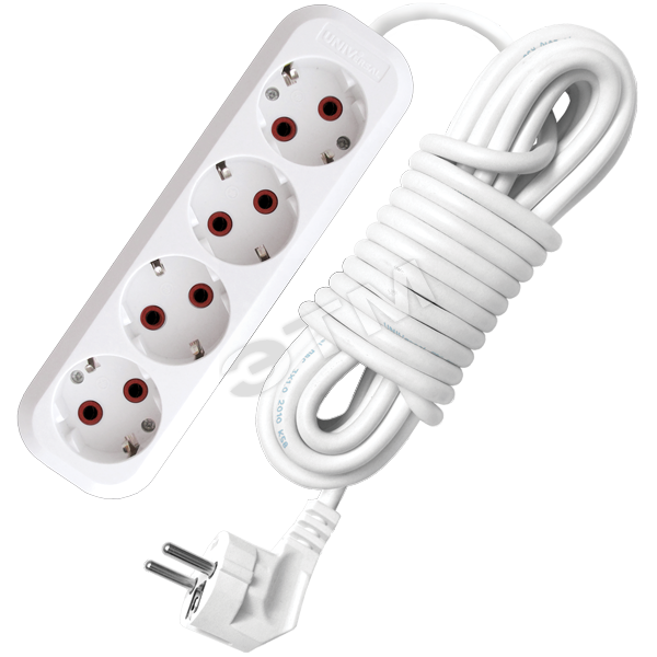 Изображение товара Удлинитель бытовой 4х7м ПВС 3х0.75 10А У10-555