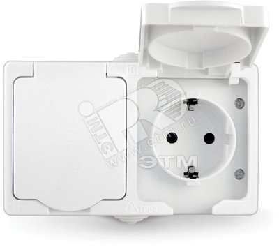 Изображение товара Блок розетка с заземлением IP54 белый серия Аллегро UNIVersal