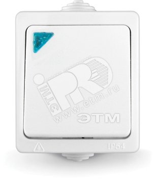 Изображение товара Выключатель одноклавишный с подсветкой IP54 серия Аллегро белый