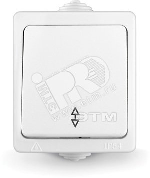 Изображение товара Выключатель Аллегро одноклавишный проходной IP54 белый