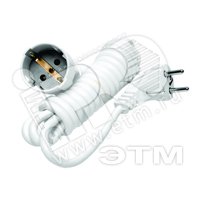 Изображение товара Удлинитель 1х3м УШ-16 с заземлением ПВС 3х1 белый Китай