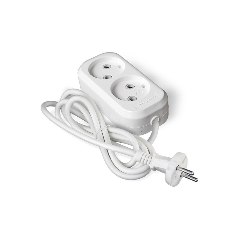 Изображение товара Удлинитель У6011 2х2м серия Люкс 6А 220В с заземлением и без, белый