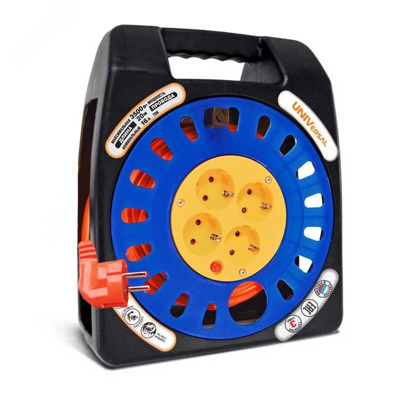 Изображение товара Удлинитель силовой У16-012 термо ПВС 3*1 20м надежный электропитание