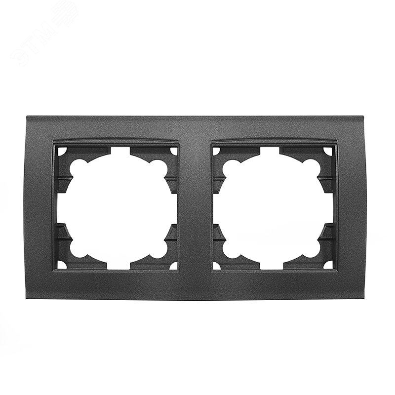 Изображение товара Рамка двухместная горизонтальная серия Бриллиант графит (шт)