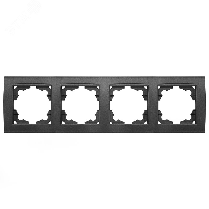 Изображение товара Рамка четырехместная горизонтальная серия Бриллиант графит Глянцевая