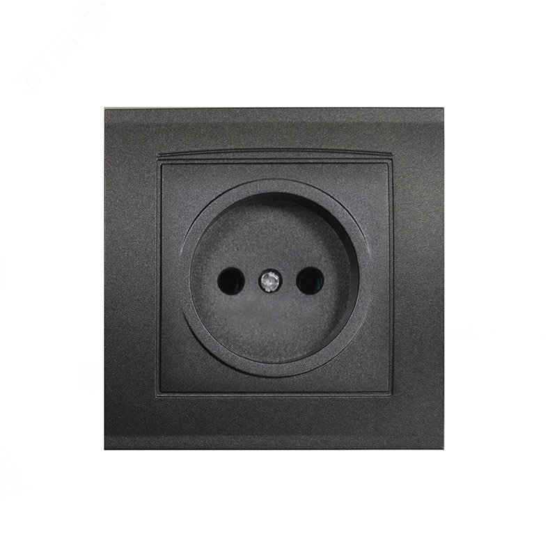 Изображение товара Розетка одноместная серия Бриллиант без заземления 16А 220В графит