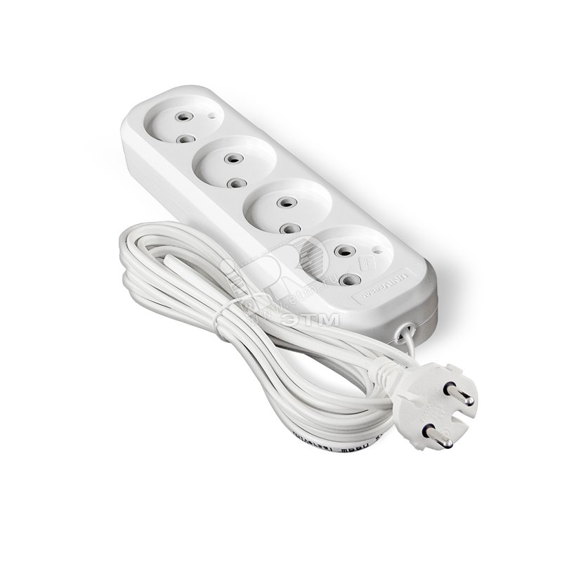 Изображение товара Удлинитель бытовой У6-766 ШВВП 4 гнезда 5м белый