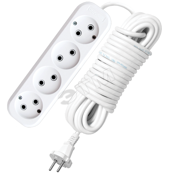 Изображение товара Удлинитель бытовой 4х10м без заземления 10А АВС-пластик E-204