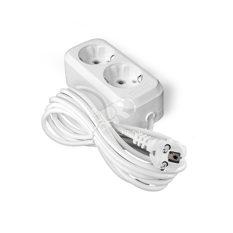 Изображение товара Удлинитель 2х5м Е-302 с заземлением ПВС 3х1 для дома и стройки