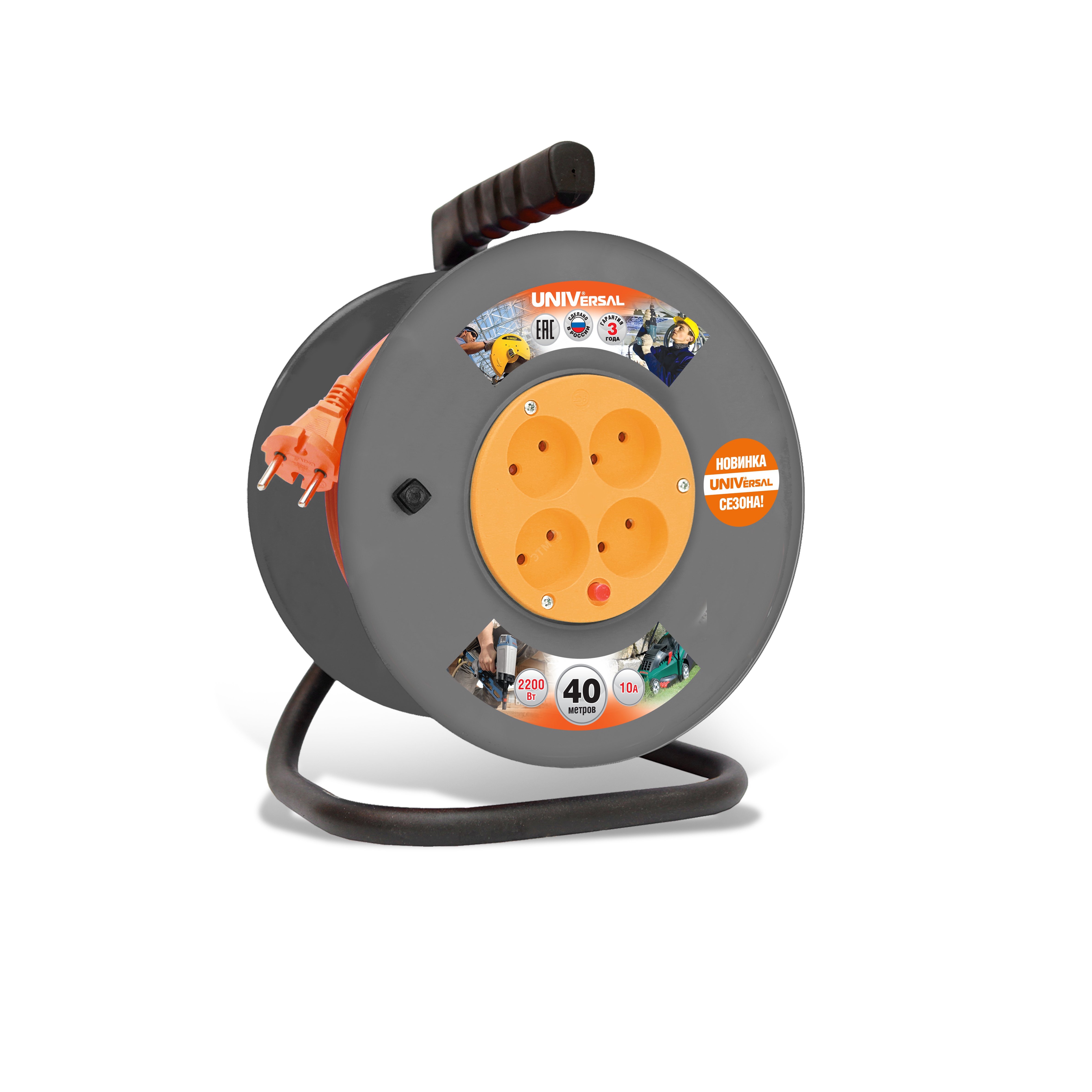 Изображение товара Удлинитель силовой 4розетки 40м IP44 10А ВЕМ-250т UNIVersal