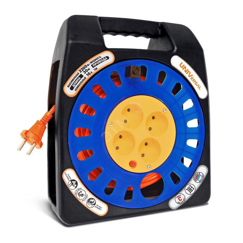 Изображение товара Удлинитель силовой 4х30м ПВС 2х1 10А У16-012 для дома и производства