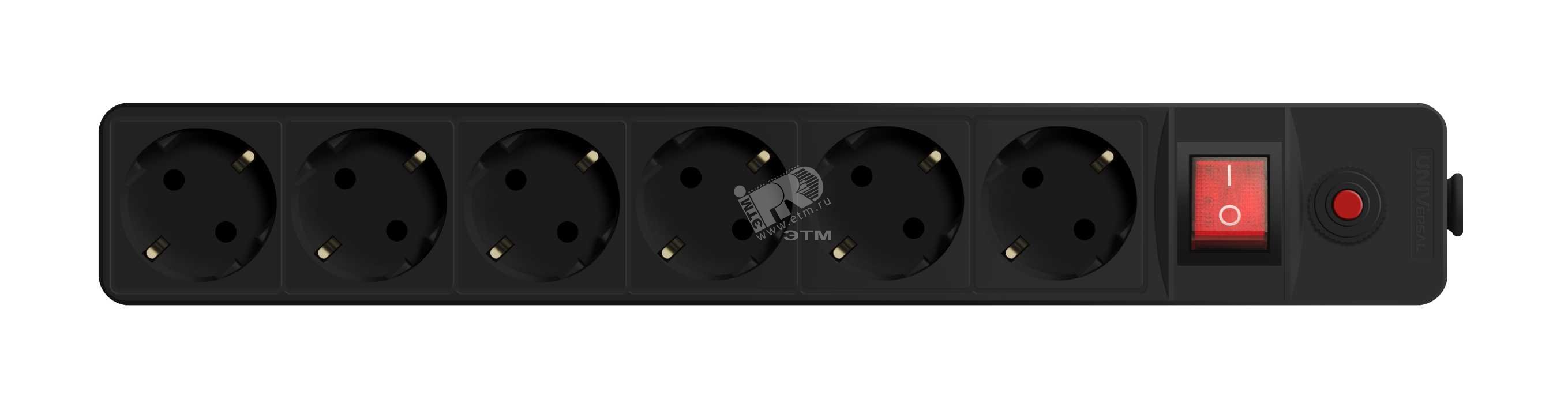 Изображение товара Фильтр сетевой с заземлением ПВС 3-0.75 черный 3м UNIVersal